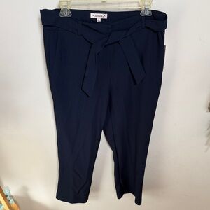 Nanette Lepore Navy dress Pants with Tie Waist - nwt